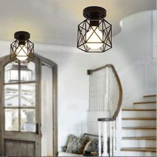 YHome LED Tek Başlı Demir Kafes Tavan Işığı, E27 Lamba Tutucu, Balkon Için Wisp Örgü Tavan Lambası, Koridor (Yurt Dışından)