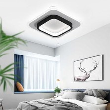 YHome 24W LED Üç Renkli Dimmable Kare Tavan Işığı, Yatak Odası Için Grafik Demir Gövde Tavan Işığı, Koridor, Balkon (Yurt Dışından)