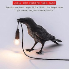YHome LED Kuş Reçine Masa Lambası, E12 Lamba, Yatak Odası Için Siyah Hayvan Şekli Başucu Dekoratif Masa Lambası, Yemek Odası (Yurt Dışından)