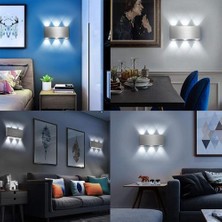 YHome Lightess Modern Alüminyum 6 LED Duvar Işıkları Oturma Odası Yatak Odası Koridoru Için Işık Yukarı Çıkar, Serin Beyaz (Yurt Dışından)
