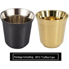 2 Adet Wareset 80ML 80ML Çift Duvar Paslanmaz Çelik Espresso Fincan Nespresso Pixie Yalıtım Kahve Cupshape Sevimli Kapsül Termo Bardak Kahve Kupaları (Yurt Dışından)