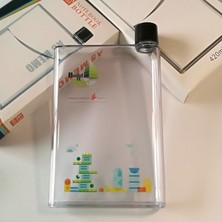 Pembe A5-420ML A5 A6 Kağıt Bardak Botlte Düz Su Şişesi Bpa Ücretsiz Şeffaf Kitap Taşınabilir Kağıt Pedi Su Şişesi Düz Içecekler Su Isıtıcısı Dizüstü Şişe (Yurt Dışından)
