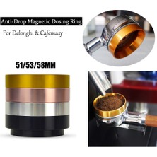 Manyetik Gül Altın 51 mm 3 Adet Delonghi Cafemasy Manyetik Anti-Damla Dozaj Halkası 51 mm 53 mm 58 mm Huni Kahve Makinesi Demleme Kase Kahve Tozu Aracı (Yurt Dışından)