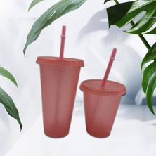 Koyu Yeşil S Flaş Tozu Su Şişeleri Samanlı Kız Için Yeniden Kullanılabilir Sert Plastik Tumbler Kapaklı Kahve Fincanı Drinkware Noel Hediyesi (Yurt Dışından)