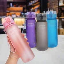 Mat Mavi 560MLL 400ML/560ML Su Bardağı Spor Su Şişesi Çift Su Bardağı Plastik Taşınabilir Su Deposu Anti-Damla Açık Halat Su Şişesi (Yurt Dışından)