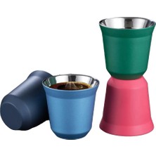 Gül Altın 80 ml 80 ml Çift Duvar Paslanmaz Çelik Espresso Fincan Nespresso Pixie Yalıtım Kahve Cupshape Sevimli Kapsül Termo Bardak Kahve Kupaları (Yurt Dışından)