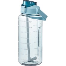 C-02 2000 ml 2l Samanlı Su Şişesi Zaman Işaretleyici Plastik Su Bardağı Büyük Kapasiteli Buzlu Açık Spor Şişeleri Botella De Agua 2 Litre (Yurt Dışından)