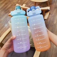 C-02 2000 ml 2l Samanlı Su Şişesi Zaman Işaretleyici Plastik Su Bardağı Büyük Kapasiteli Buzlu Açık Spor Şişeleri Botella De Agua 2 Litre (Yurt Dışından)