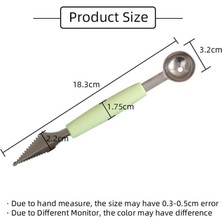 Yeşil Çift Kafa Meyve Oyma Bıçağı Paslanmaz Çelik Karpuz Balya Dondurma Kazma Topu Araçları Mutfak Eşyaları Sebze Kesici (Yurt Dışından)