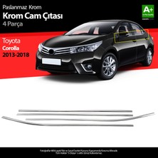 S-Dizayn Toyota Corolla Krom Cam Çıtası 4 Parça 2013-2018