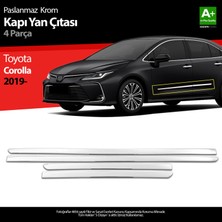 S-Dizayn Toyota Corolla Krom Kapı Yan Çıtası 4 Prç. 2019 Üzeri