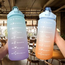 1200ML-YEŞIL Etiket 2l 64OZ 2l Büyük Kapasiteli Su Şişesi Saman Bardak Yüksek Sıcaklık Plastik Su Bardağı Zaman Ölçeği Buzlu Doğa Sporları Öğrenci Çift Fincan (Yurt Dışından)