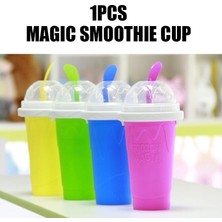 Yeşil Slushie Yapımcısı Bardak Hızlı Smoothies Kupası Soğutma Kupası Çift Katmanlı Sıkma Bardağı Slushy Yapımcısı Ev Yapımı (Yurt Dışından)