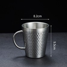 Mat Gümüş Tip 5 320ML Yüksek Kalite 304 Paslanmaz Çelik Kahve Kupa Çift Duvarlı Haşlanma Önleyici Bardak Bira/su/çay Düşme Önleyici Metal Seyahat Tumbler 320ML (Yurt Dışından)