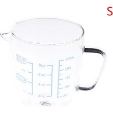 S 250ML/500ML Ölçüm Kabı Şeffaf Isıya Dayanıklı Yüksek Borosilikat Cam Süt Su Ölçekli Mikrodalga Aracı Saplı (Yurt Dışından)