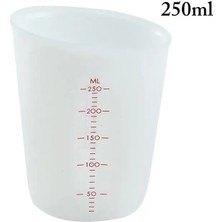 Beyaz 500ML 250/500ML Silikon Ölçüm Kabı Bar Yapışmaz Esnek Karıştırma Kabı Dökme Fincan Yeniden Kullanılabilir Mutfak Ölçme Aracı (Yurt Dışından)