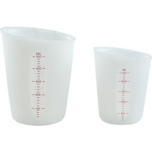 Beyaz 500ML 250/500ML Silikon Ölçüm Kabı Bar Yapışmaz Esnek Karıştırma Kabı Dökme Fincan Yeniden Kullanılabilir Mutfak Ölçme Aracı (Yurt Dışından)