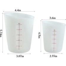 Beyaz 500ML 250/500ML Silikon Ölçüm Kabı Bar Yapışmaz Esnek Karıştırma Kabı Dökme Fincan Yeniden Kullanılabilir Mutfak Ölçme Aracı (Yurt Dışından)