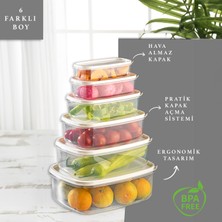 Meleni Home 12'li Set Dikdörtgen Sweet Saklama Kabı Seti - Şeffaf