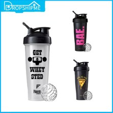 Siyah 600 ml Dropshipme Taşınabilir Shaker Şişe Protein Shake Spor Salonu Karıştırma Fincan Spor Spor Su Şişeleri Saplı Açık Mikser Kupa (Yurt Dışından)