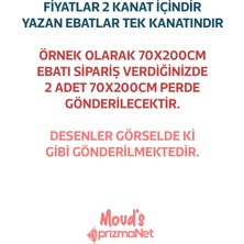 Moud's Mavi Ayıcık Desenli Baskılı Çocuk ve Bebek Odası Fon Perdesi 2 Kanat - Prd-02