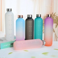 Stil 1 1 Pc 1l Zaman Işaretleyicili Su Şişesi Motivasyon Yeniden Kullanılabilir Fitness Spor Açık Havada Seyahat Sızdırmaz Ücretsiz Buzlu Plastik (Yurt Dışından)