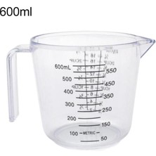 TRANSPARENT600ML 150/300/600ML Kolu Su Süt Yumurta Ölçeği Ölçüm Fincan Kupa Ölçüm Aracı (Yurt Dışından)