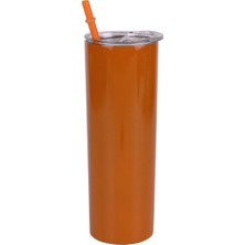 Turuncu 2 Adet 1/2/5 Adet 20 Oz Sıska Bardak Kapaklı ve Saman Paslanmaz Çelik Yalıtımlı Su Bardak Bardak Çift Katmanlı Sandık Tumbler Kupa (Yurt Dışından)