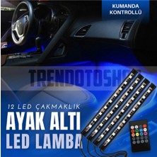 C9 Volkswagen 12 LED Çakmaklık Girişli 4'lü Rgb Kumandalı Sese Duyarlı Ayak Altı LED