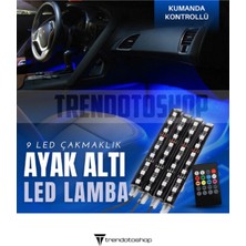 C9 Audi 9 LED Çakmaklık Girişli 4'lü Rgb Kumandalı Sese Duyarlı Ayak Altı LED