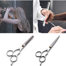 2Danlu Silver-5.5inch 5.5/6 Inç Saç Inceltme ve Kesme Makası Için Makas Profesyonel Kuaförlük Makas Saç Kesimi Trim Kıllar Kesme Berber (Yurt Dışından)