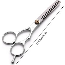2Danlu Silver-5.5inch 5.5/6 Inç Saç Inceltme ve Kesme Makası Için Makas Profesyonel Kuaförlük Makas Saç Kesimi Trim Kıllar Kesme Berber (Yurt Dışından)