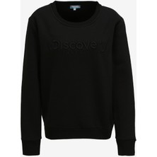Discovery Expedition Siyah Kadın Bisiklet Yaka Nakışlı Sweatshirt D3WL-SWT15