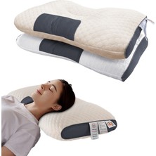 2Danlu Gri S-40X60CM Yumuşak 3D Spa Masaj Yastığı Süper Ergonomik Boyun Masaj Yastıkları Uykuyu Korumaya Yardımcı Olmak Boyun Yastık Örme Pamuk Yastık Yatak (Yurt Dışından)