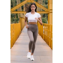 Jerf Kadın Lily Desen Detaylı Tayt XS Taş Renkli Günlük Kullanım İçin Rahat Tasarım