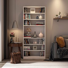 Dekorex KTP-211-Beyaz Yüksek Kitaplık