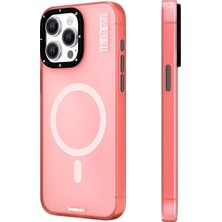 YoungKit iPhone 15 Pro Kılıf Magsafe Şarj Özellikli Youngkit Hidden Sand Serisi Kapak Pembe