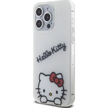 ZORE Hello Kitty iPhone 15 Pro Max Kılıf Hello Kitty Orjinal Lisanslı Askılı Yazı ve Ikonik Logolu Daydreaming Beyaz