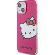 Hello Kitty iPhone 15 Kılıf Hello Kitty Orjinal Lisanslı Yazı ve Ikonik Logolu Kitty Head Kapak Pembe