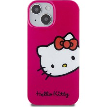 Hello Kitty iPhone 15 Kılıf Hello Kitty Orjinal Lisanslı Yazı ve Ikonik Logolu Kitty Head Kapak Pembe