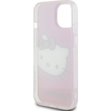 Hello Kitty iPhone 15 Kılıf Hello Kitty Orjinal Lisanslı Yazı ve Ikonik Logolu Kitty Head Kapak Pembe