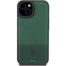 ZORE U.S. Polo Assn. iPhone 15 Kılıf U.s. Polo Assn. Orjinal Lisanslı Suni Deri Baskı Logolu Örgü Desenli Yeşil