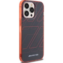 AMG iPhone 15 Pro Max Kılıf Amg Orjinal Lisanslı Çift Katmanlı Dörtgen Desenli Kapak Siyah