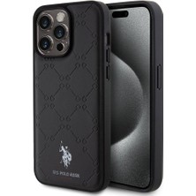 U.S. Polo Assn. iPhone 15 Pro Max Kılıf U.s. Polo Assn. Orjinal Lisanslı Hs Desenli Baskı Logolu Suni Deri Siyah