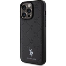 U.S. Polo Assn. iPhone 15 Pro Max Kılıf U.s. Polo Assn. Orjinal Lisanslı Hs Desenli Baskı Logolu Suni Deri Siyah