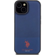 ZORE U.S. Polo Assn. iPhone 15 Kılıf U.s. Polo Assn. Orjinal Lisanslı Suni Deri Baskı Logolu Örgü Desenli Lacivert