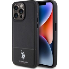 ZORE U.S. Polo Assn. iPhone 15 Pro Max Kılıf U.s. Polo Assn. Orjinal Lisanslı Suni Deri Baskı Logolu Örgü Desenli Siyah