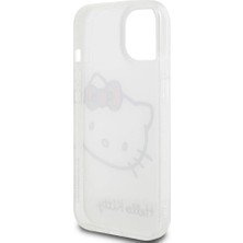 Hello Kitty iPhone 15 Kılıf Hello Kitty Orjinal Lisanslı Yazı ve Ikonik Logolu Kitty Head Kapak Beyaz