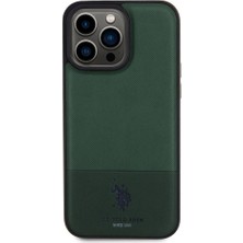 ZORE U.S. Polo Assn. iPhone 15 Pro Max Kılıf U.s. Polo Assn. Orjinal Lisanslı Suni Deri Baskı Logolu Örgü Desenli Yeşil