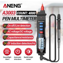 Aneng A3003 Dijital Multimetre Kalem Tipi Metre 4000 Sayım Temassız Ac/dc Gerilim Direnci Kapasite Hz Test Aracı (Yurt Dışından)